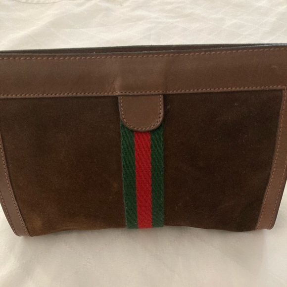 Authentic Vintage Gucci Parfums Brown Suede Clutch 🔥🔥🔥 - Picture 2 of 10